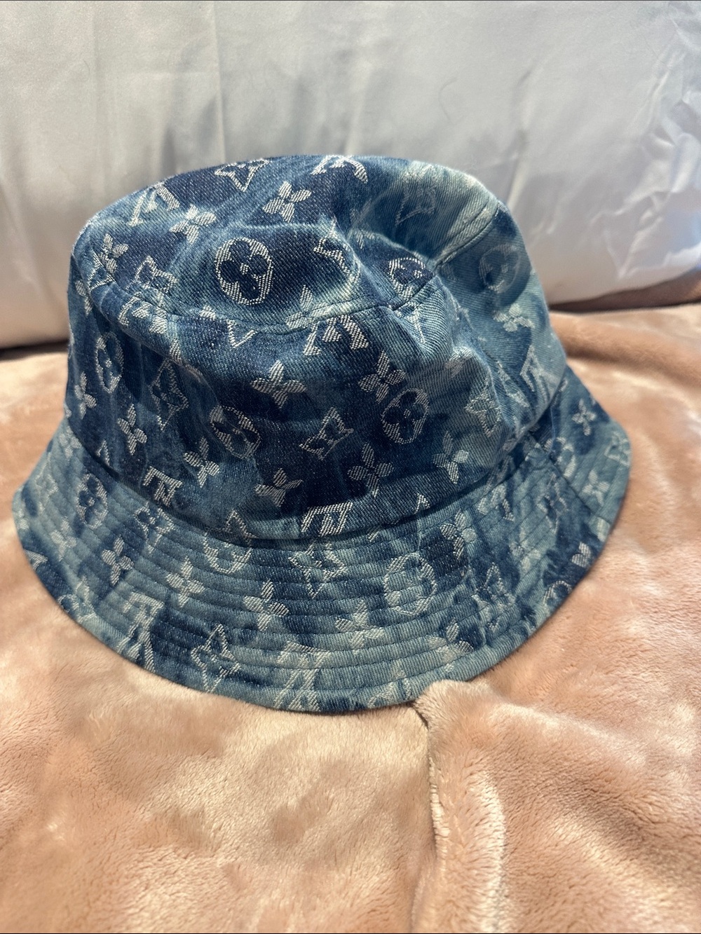 Blue Denim Monogram Bucket Hat - Picture 3 of 6